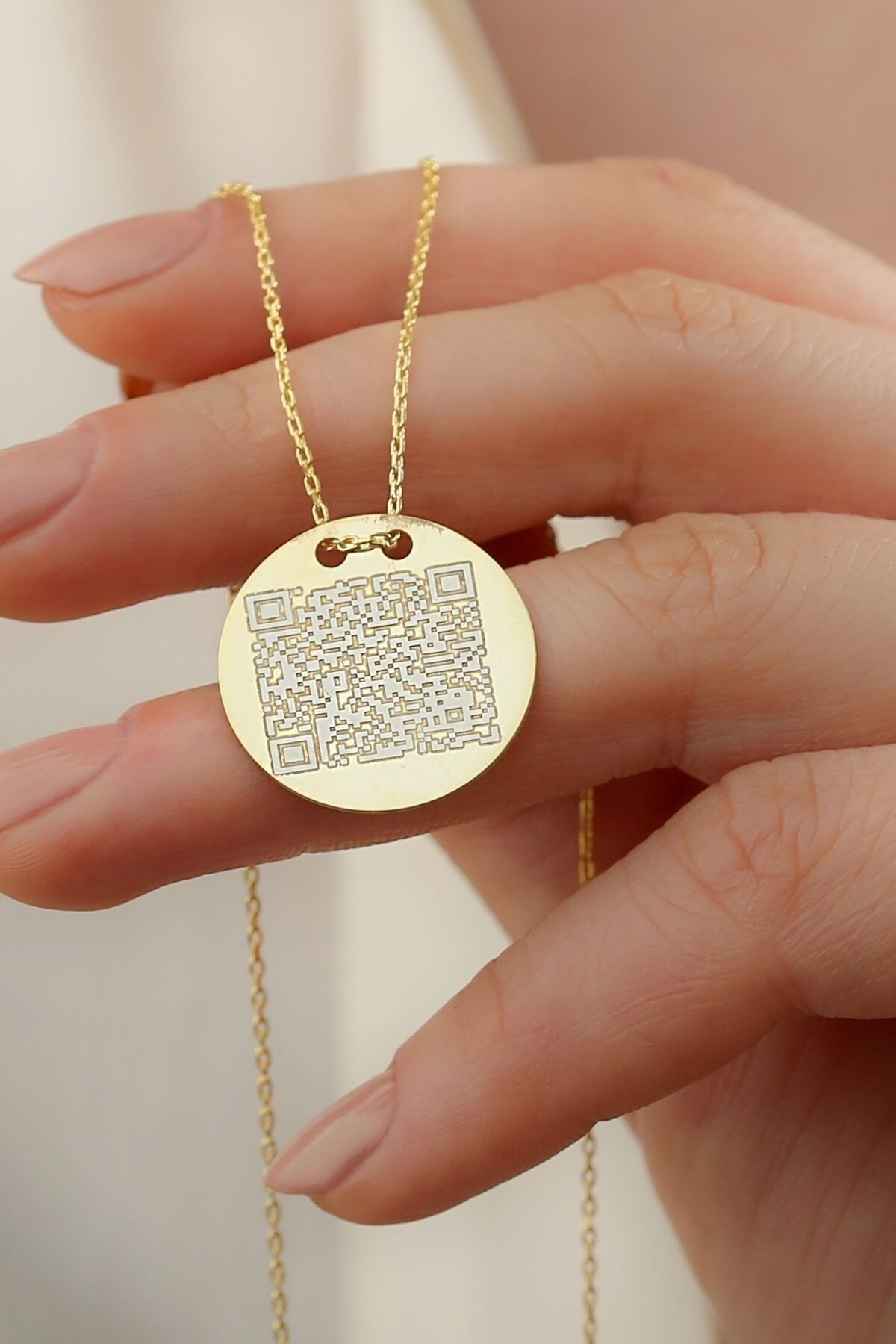 925 Ayar Gümüş Kişiye Özel Hes Kodu Kolye Gold - Tek Ebat