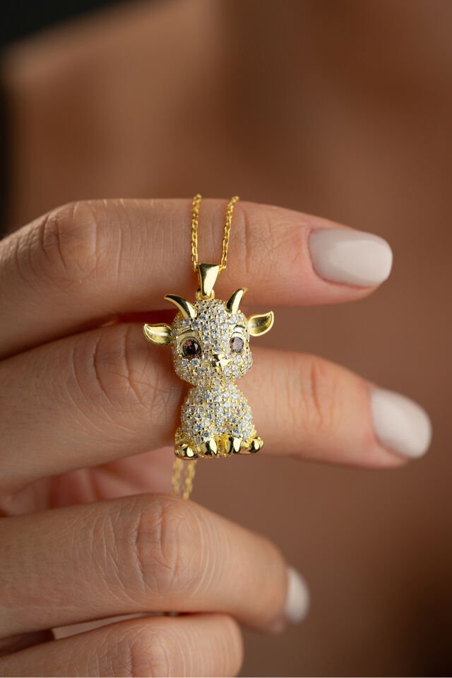 925 Ayar Gümüş Altın Kaplama Özel Tasarım Kolye