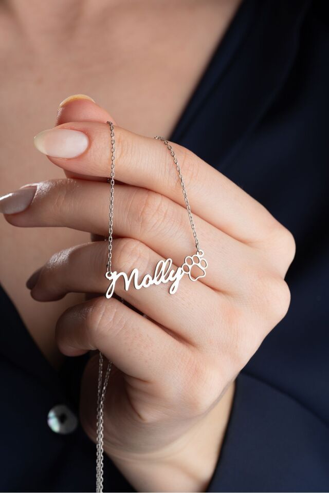 925 Ayar Gümüş İsimli Pati Kolye