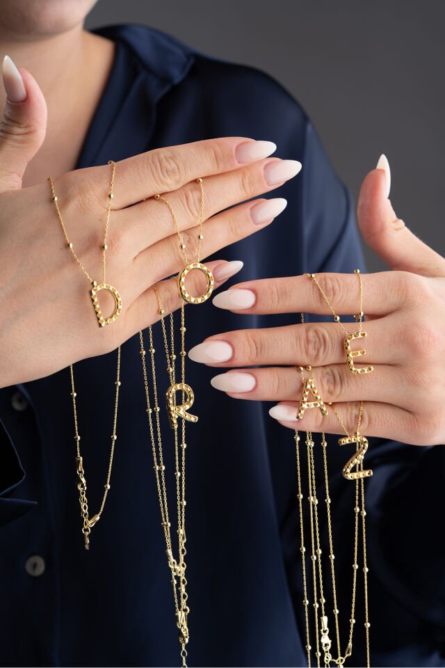 925 Ayar Gümüş Baget Yıldız Küpe Gold - Tek Ebat