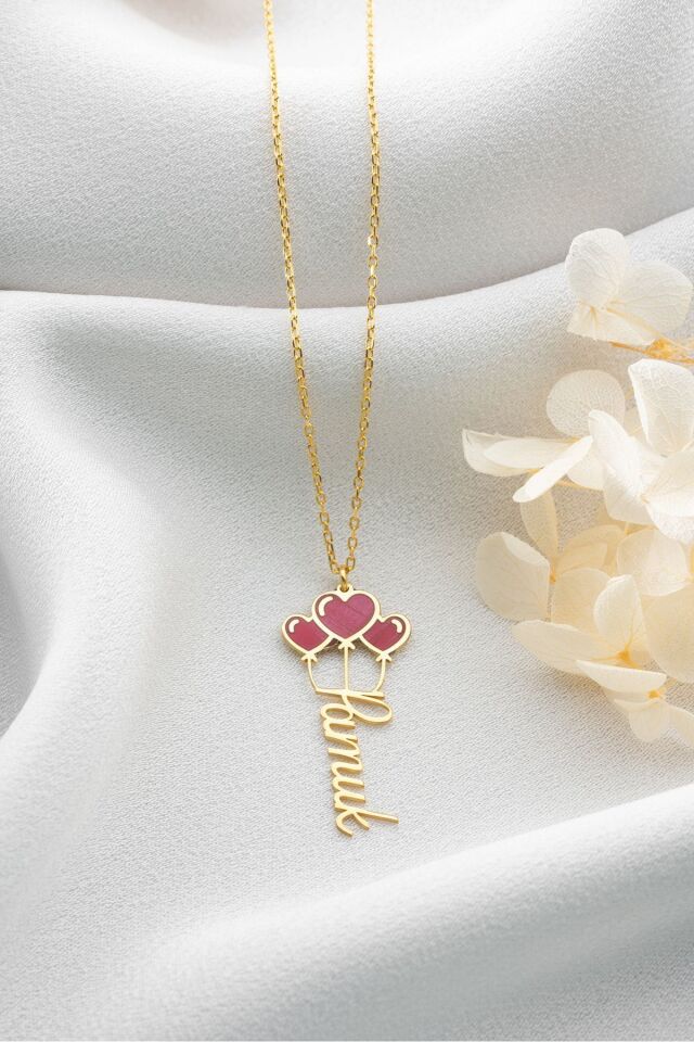 925 Ayar Gümüş İsimli Balon Kolye