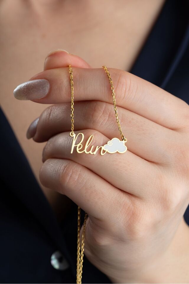 925 Ayar Gümüş İsimli Bulut Kolye