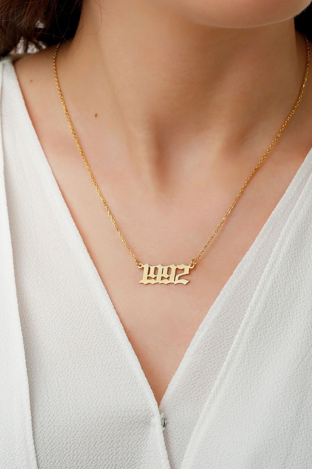 925 Ayar Gümüş Tarihli Kolye Gold - Tek Ebat