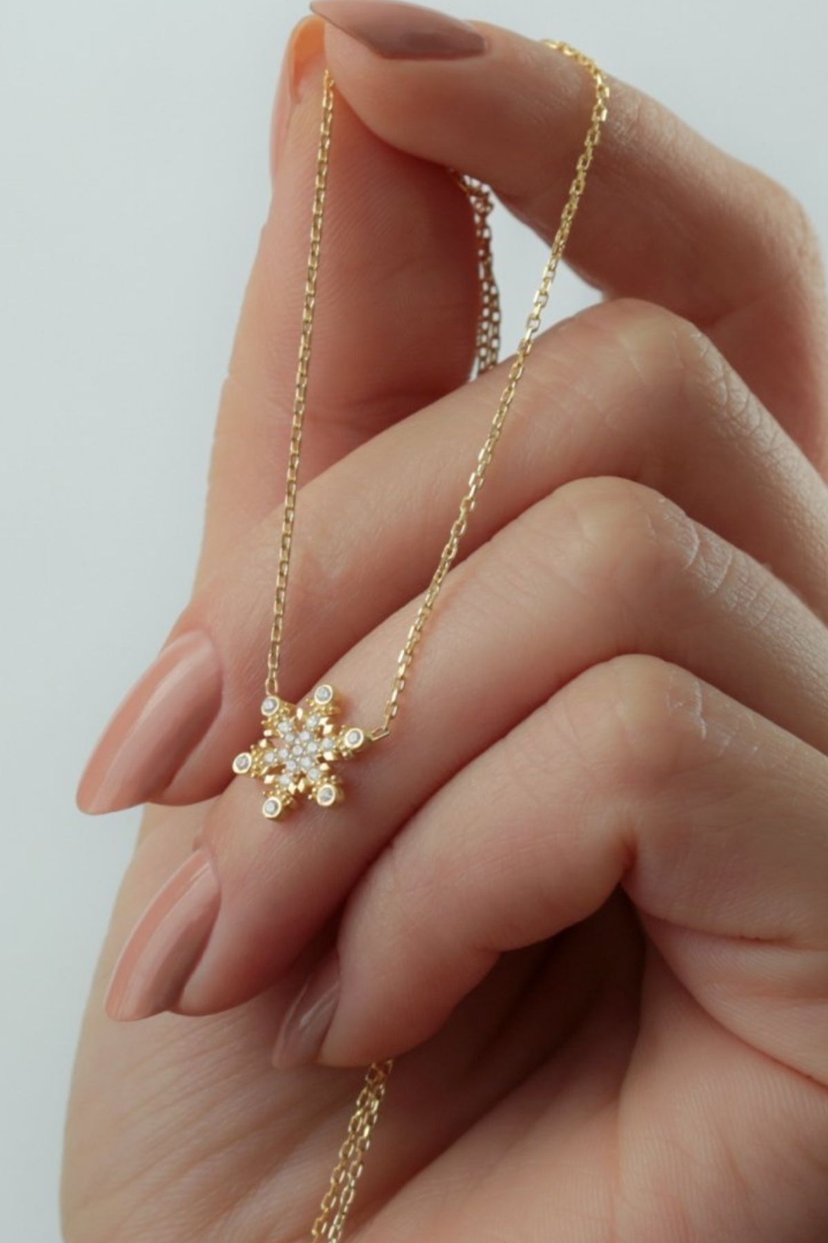 925 Ayar Gümüş Minimal Kartanesi Kolye Gold - Tek Ebat
