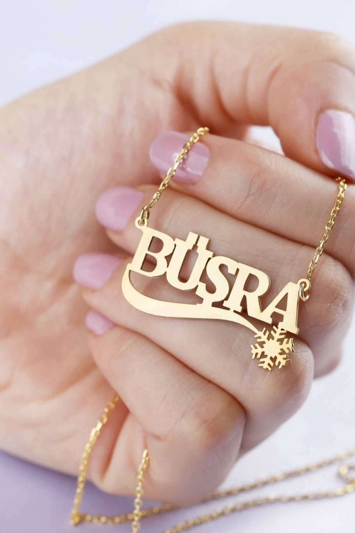 925 Ayar Gümüş Kartanesi Isimli Kolye Gold - Tek Ebat