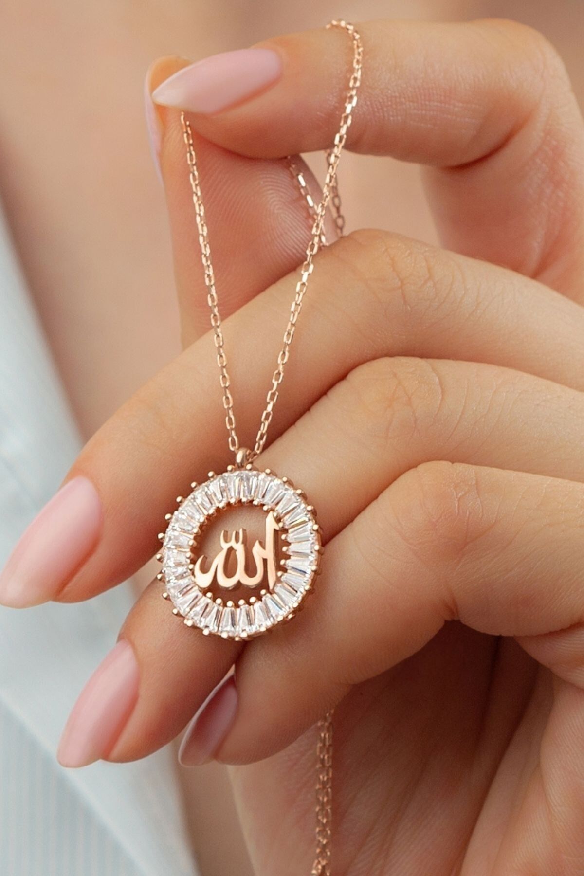 925 Ayar Gümüş Allah Lafzı Kolye