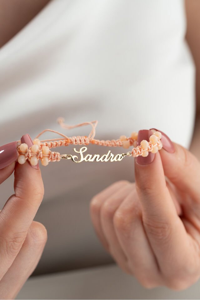 925 Ayar Gümüş Boncuklu İsimli Bileklik