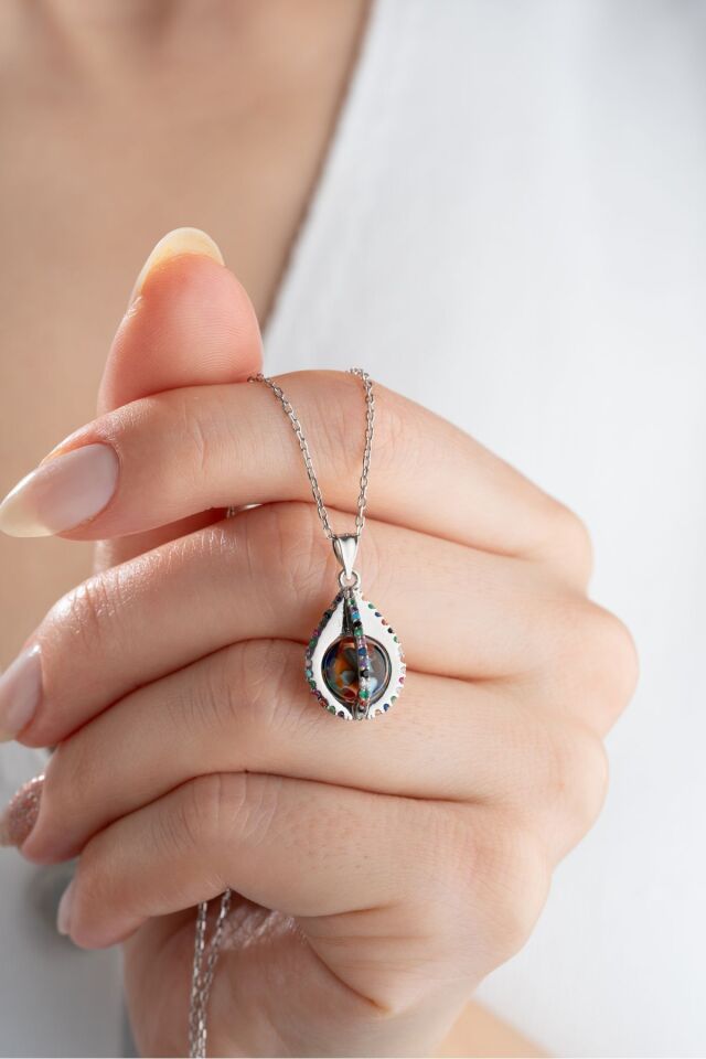 925 Ayar Gümüş Mix Damla Kolye