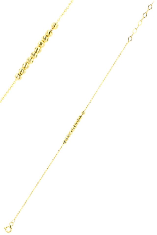 925 Ayar Dorika Model Gümüş Bileklik Gold - Tek Ebat