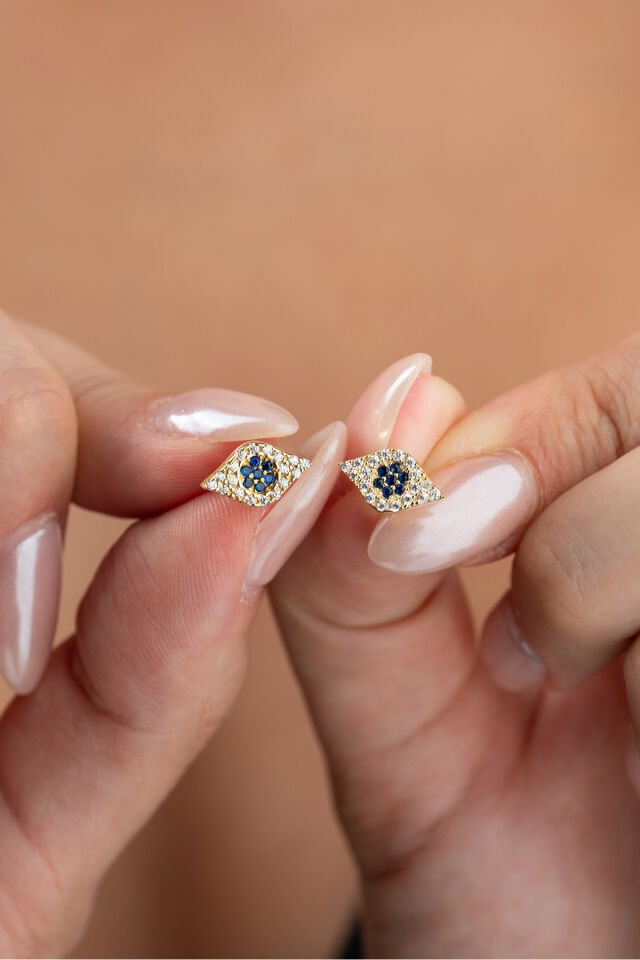 925 Ayar Gümüş Nazar Göz Küpe