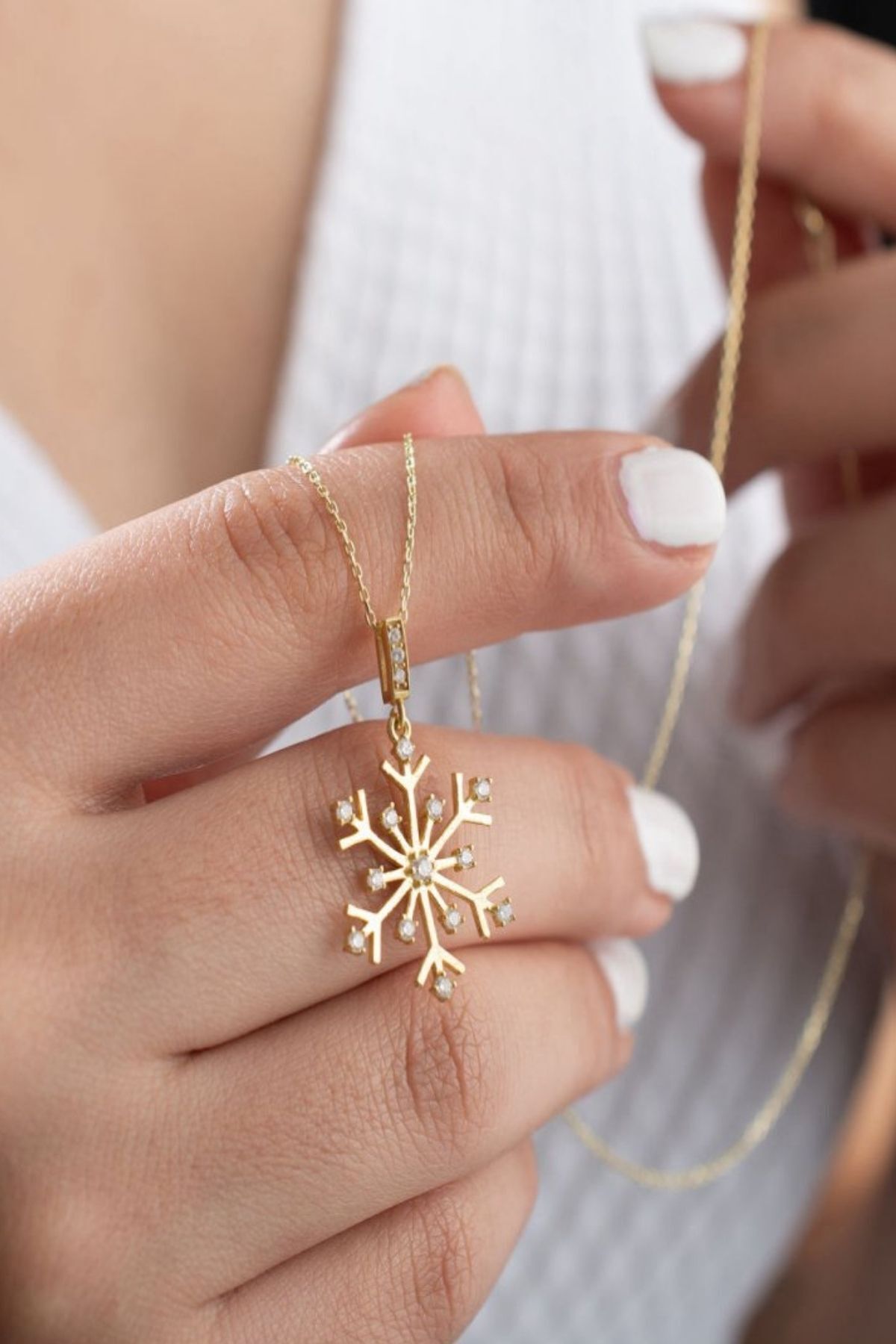 925 Ayar Gümüş Buzlu Taşlı Kartanesi Kolye Gold - Tek Ebat