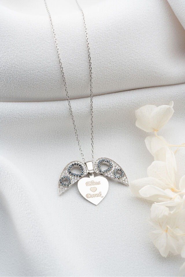 925 Ayar Gümüş Açılabilen İsimli Kalp Kolye