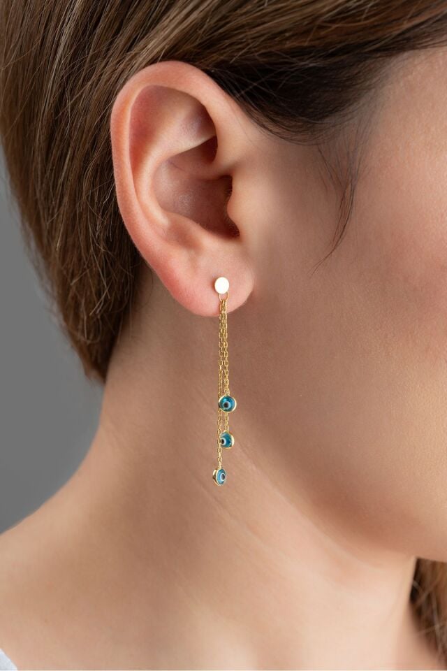 925 Ayar Gümü Sallantılı Göz Nazar Küpe