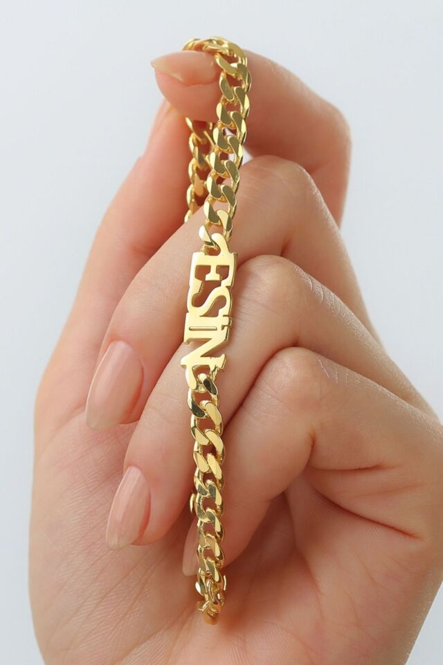 925 Ayar Gümüş Isimli Zincir Bileklik