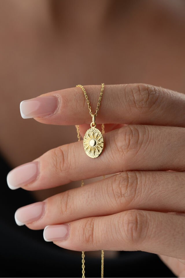 925 Ayar Gümüş Taşsız Güneş Kolye