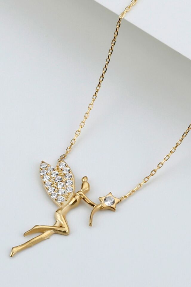 925 Ayar Gümüş Gold Peri Kolye