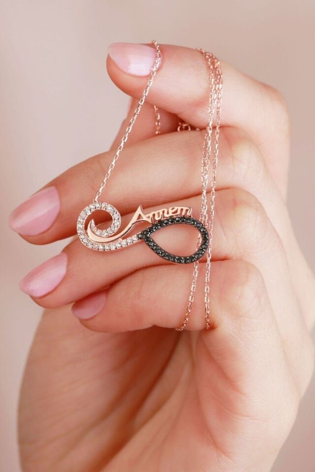 925 Ayar Gümüş Sonsuzluk Annem Kolyesi