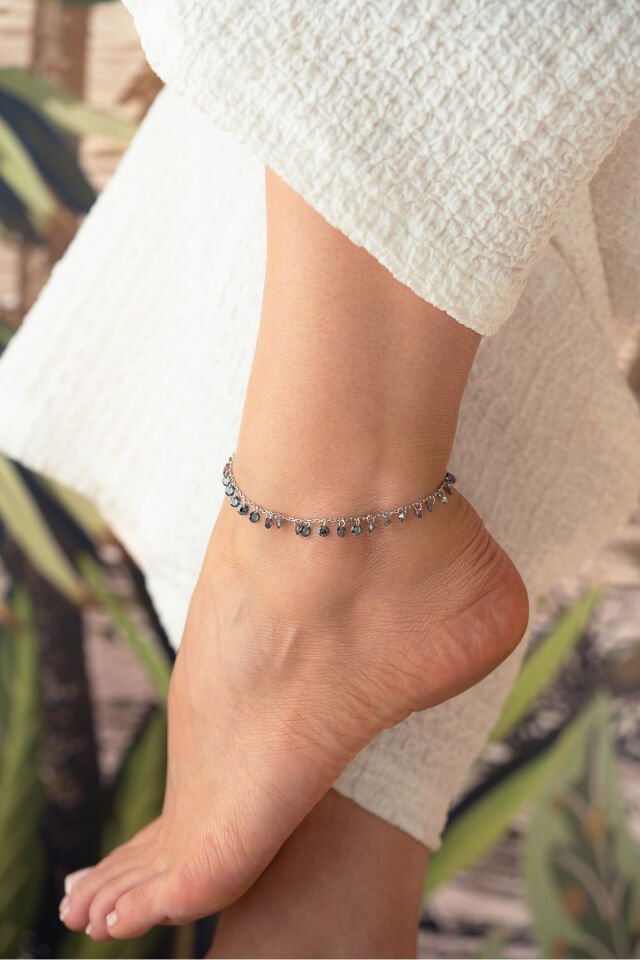 925 Ayar Gümüş Mistiktopaz Taşlı Salaş Halhal