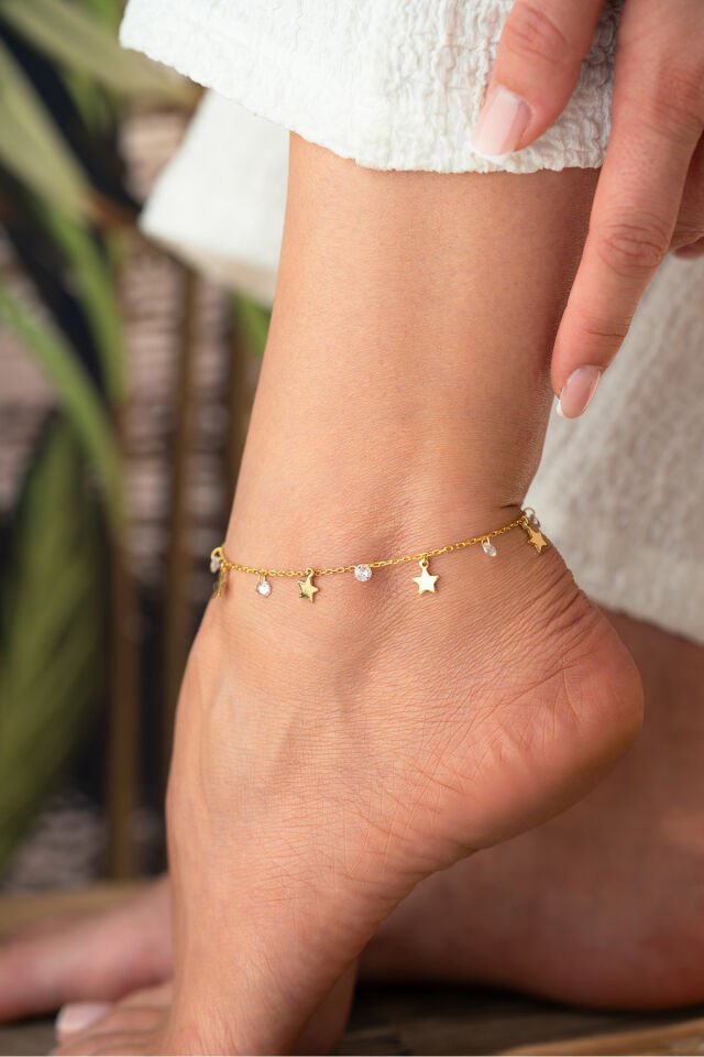 925 Ayar Gümüş Taşlı Yıldız Figürlü Halhal