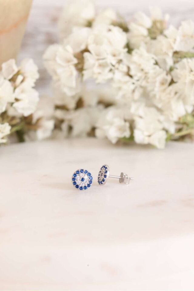 925 Ayar Gümüş Minik Nazar Küpe