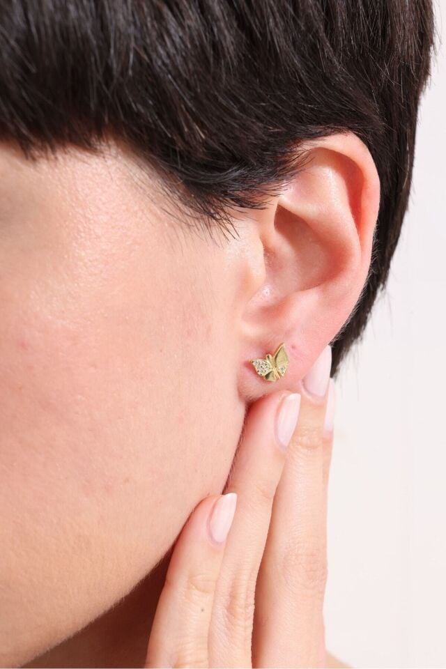 925 Ayar Gümüş Minik Kelebek Küpe