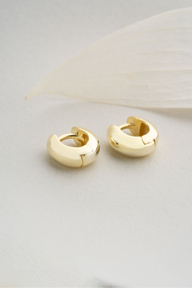 925 Ayar Gümüş Gold Halka Küpe