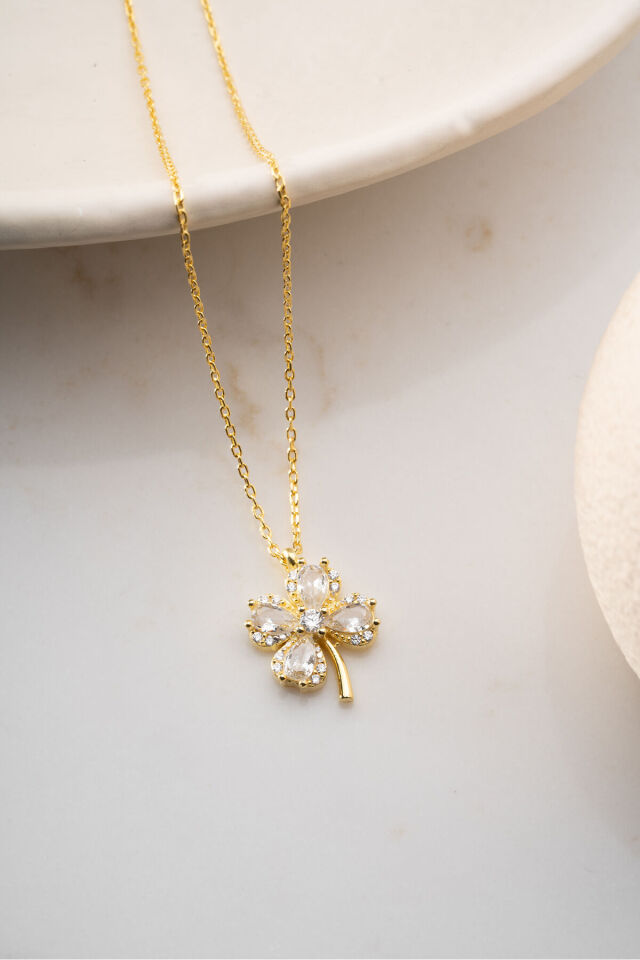 Özel şık kutusunda 925 ayar gümüş altın kaplama manolya çiçeği kolye Silvano Jewelry
