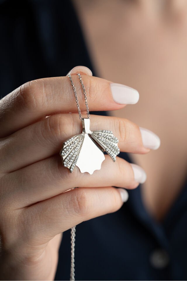 925 Ayar Gümüş Kişiye Özel Deniz Kabuğu Kolye