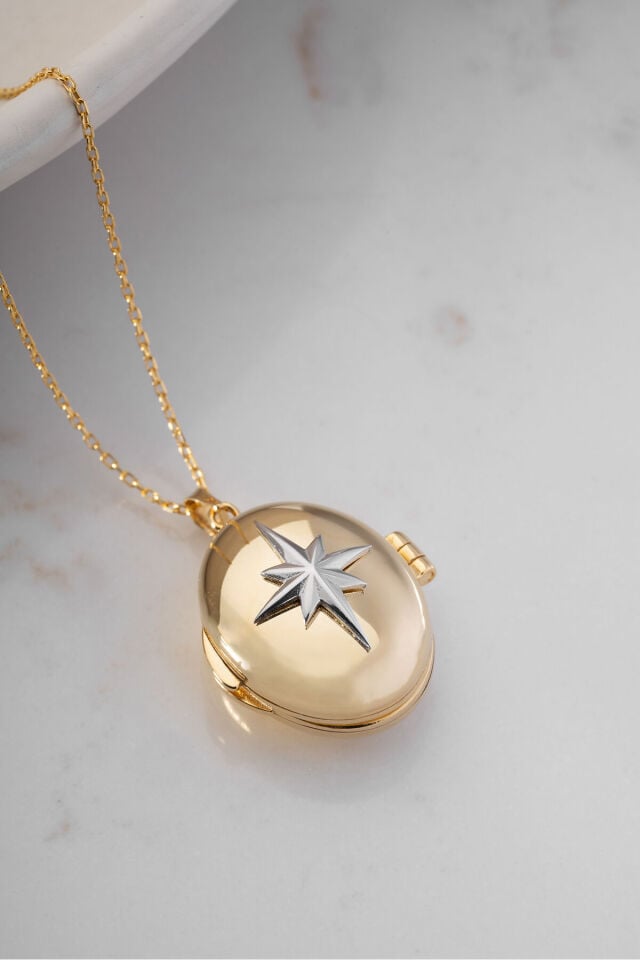 Özel şık kutusunda 925 ayar gümüş altın kaplama resimlik kolye Silvano Jewelry