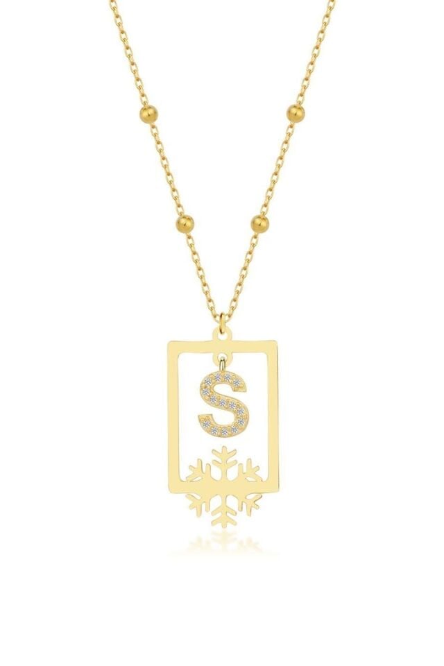 925 Ayar Gümüş Kartaneli Harf Kolye