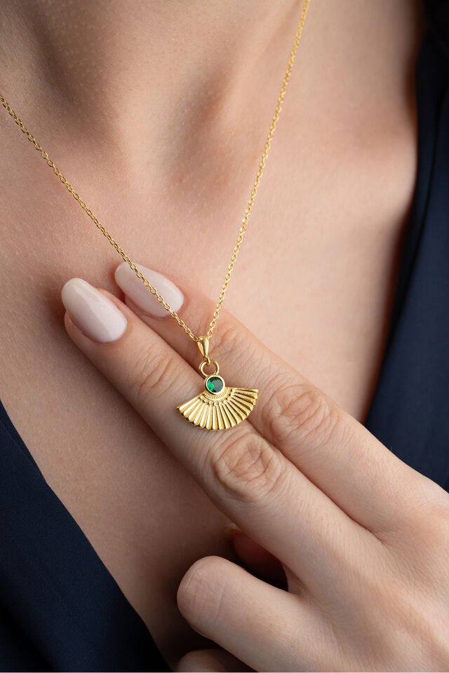 925 Ayar Gümüş Yelpaze Model Kolye