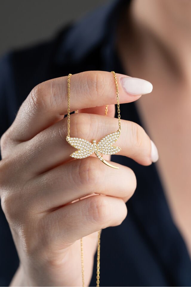 925 Ayar Gümüş Işıklı Kutuda Yusufçuk Kolye