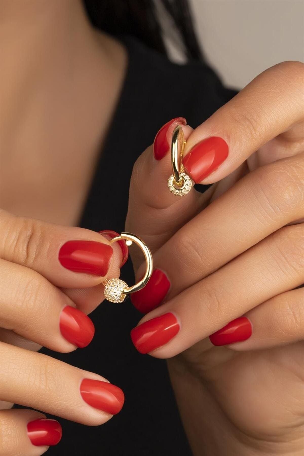 925 Ayar Gold Halka Gümüş Küpe