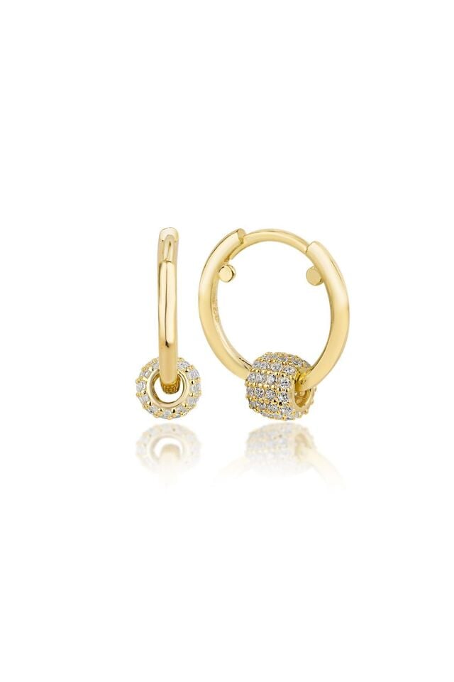 925 Ayar Gold Halka Gümüş Küpe
