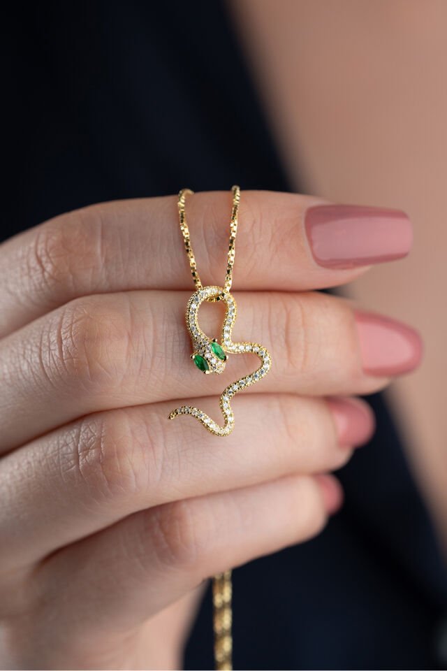 925 Ayar Gümüş Yılan Kolye