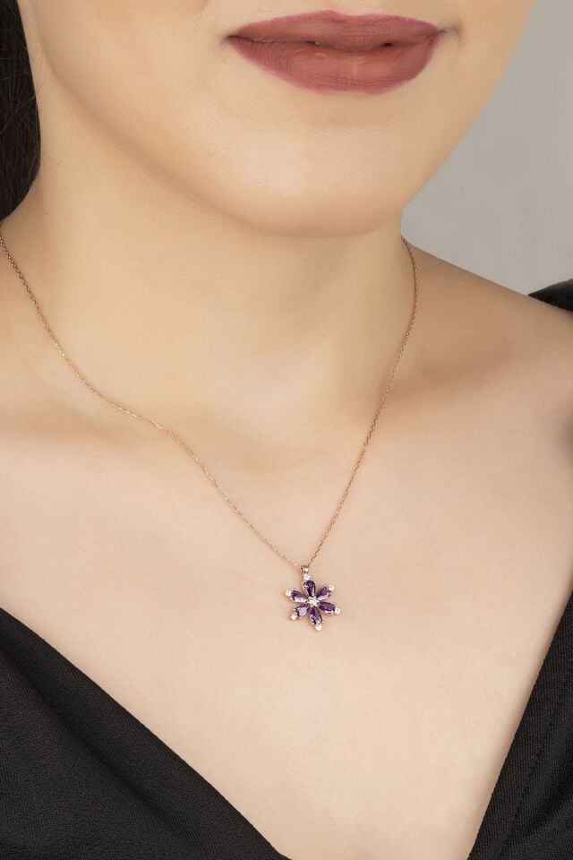 925 Ayar Gümüş Lotus Çiçeği Kolye