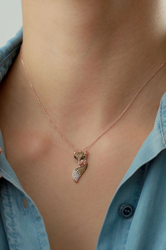 925 Ayar Gümüş Tilki Kolye