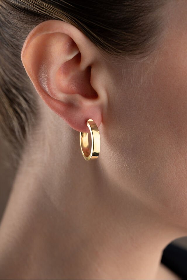 925 Ayar Gümüş Taşsız Halka Küpe