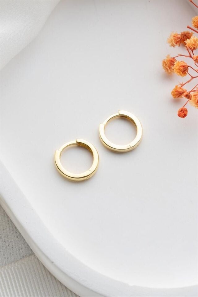925 Ayar Gold Halka Gümüş Küpe