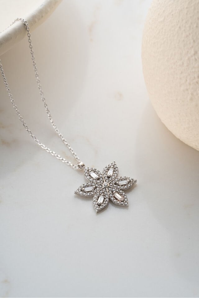925 Ayar Gümüş Lotus Çiçeği Kolye
