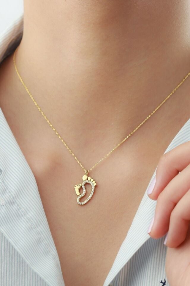925 Ayar Gold Ayakizi Gümüş Kolye