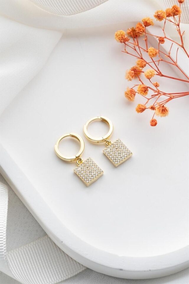 925 Ayar Gold Gümüş Küpe Gold
