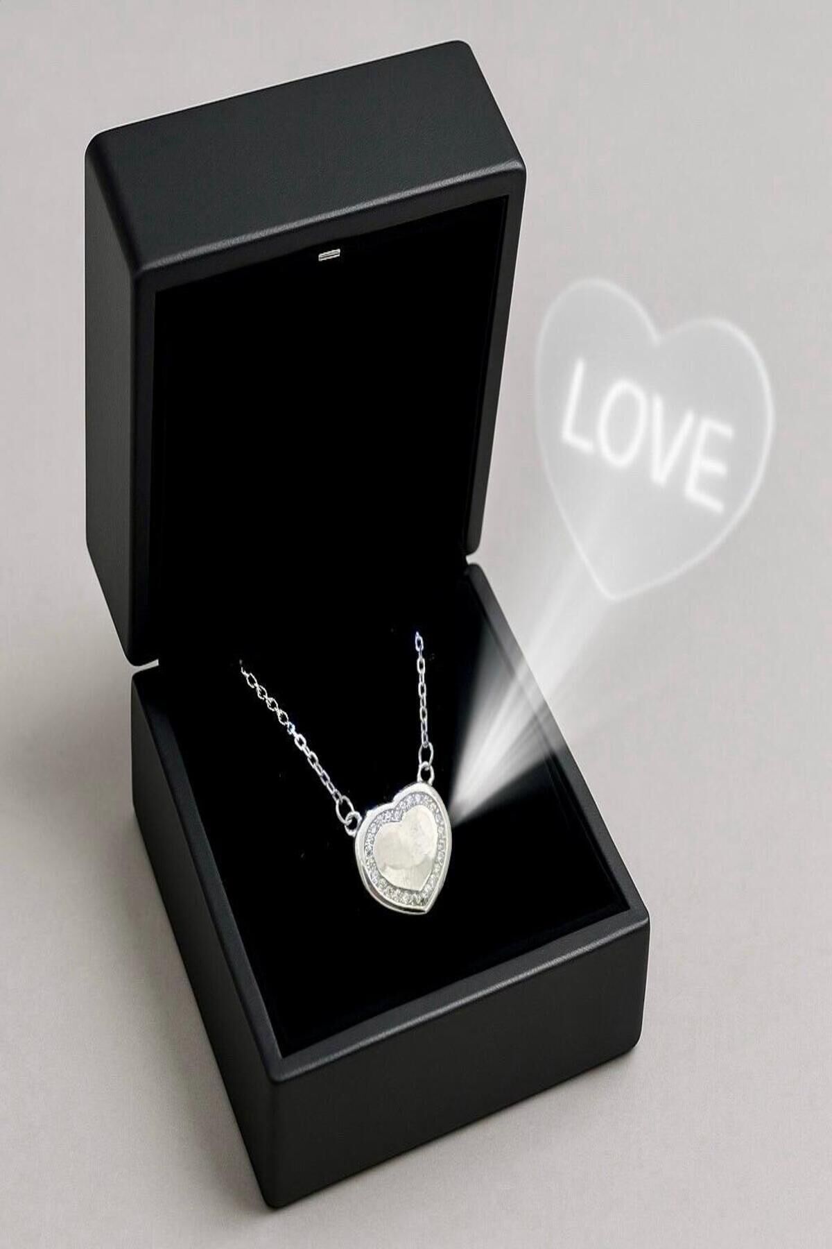 925 Ayar Yansıtmalı Aşk Kolye silver - S