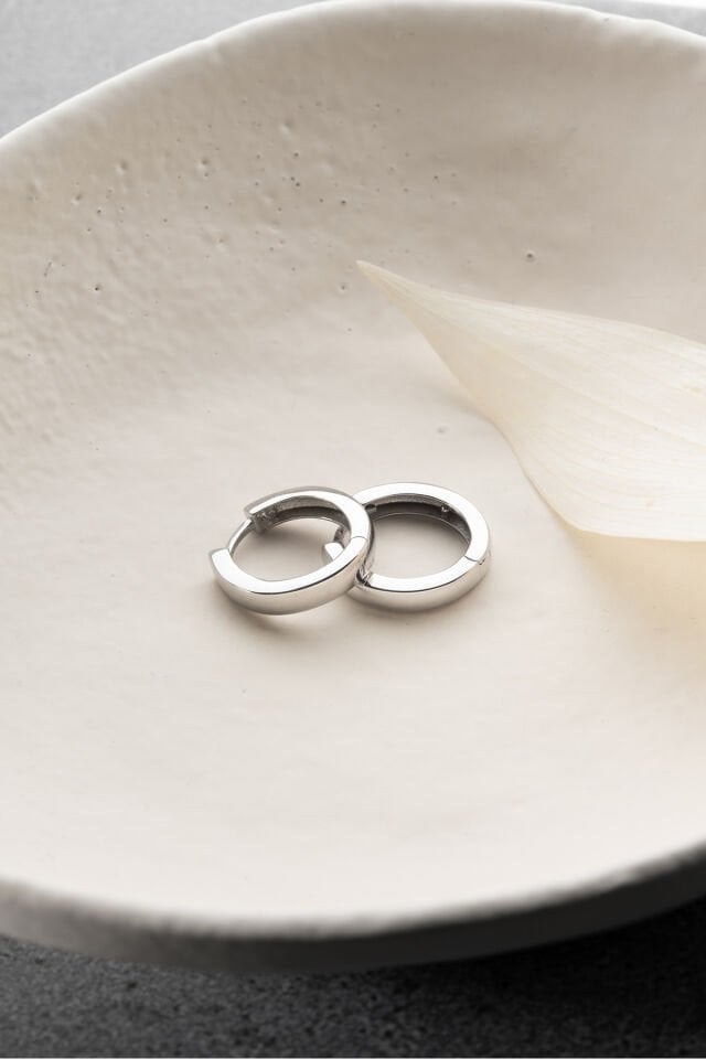 925 Ayar Gümüş Silver Taşsız Halka Küpe