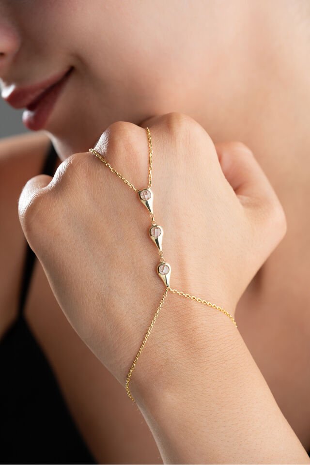 925 Ayar Gümüş Damla Model Zincirli Şahmeran Gold